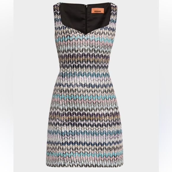 New MISSONI Lamé Knitted Mini Dress Size 36 - Picture 4 of 14
